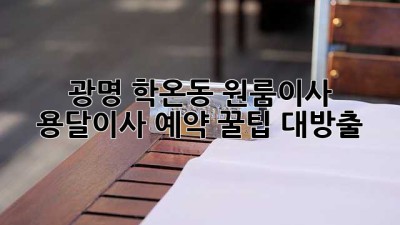 📦 광명 학온동 원룸이사, 용달이사 예약 꿀팁 대방출! 🍯