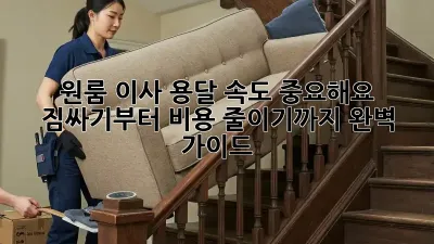 원룸 이사, 용달 속도 중요해요! 짐싸기부터 비용 줄이기까지 완벽 가이드